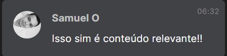 Depoimento de aluno Samuel O